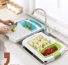 Load image into Gallery viewer, Multifunction Kitchen Chopping Blocks Sinks Drain Basket Cutting Board