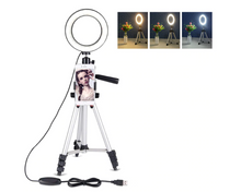 Load image into Gallery viewer, Photo studio telephone video LED beautiful ring light photography ring dimmable lamp   tripod for selfie / show / fill light/Live Stream
