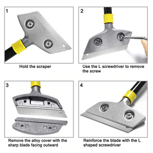 handled scraper wallpaper stripping tool set Clean Glass window scraper -razor scraper tool kit-5 Pieces