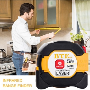 2-in-1 Infrared Tape Measure Electronic Laser Level Tape Measure Infrared Rangefinder Measuring Tape