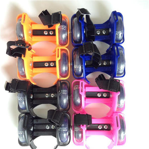 Children Wheel Heel Roller Light Adjustable Skates