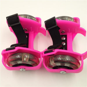 Children Wheel Heel Roller Light Adjustable Skates