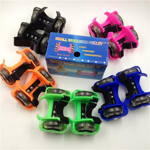 Children Wheel Heel Roller Light Adjustable Skates